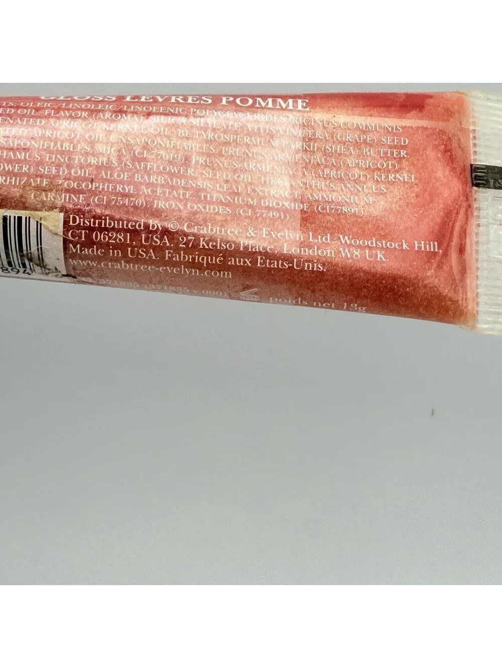 CRABTREE  & EVELYN Apple LIP TINT GLOSS TUBE .46 OZ NEW SEALED